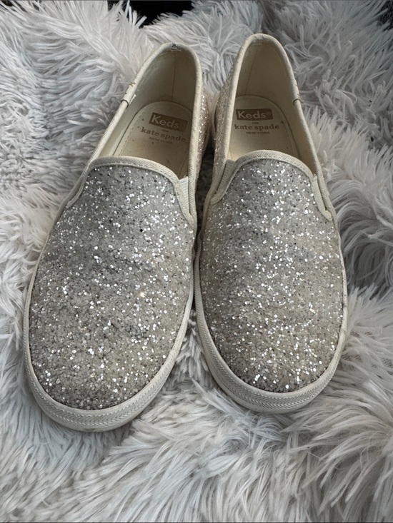 kate spade Shoes - Size 6 kate spade x Keds Silver Glitter Slip-On Sneakers